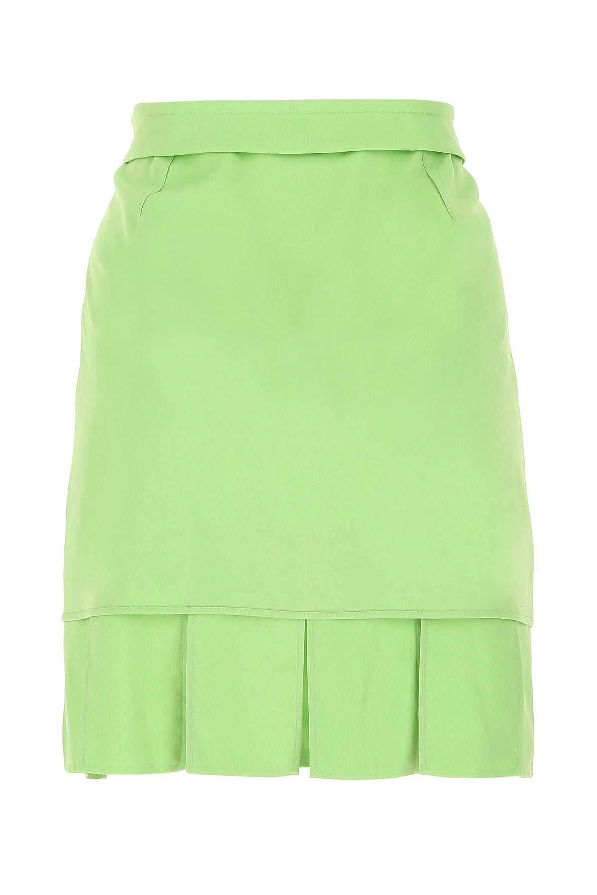 Pastel Green Stretch Viscose Miniskirt 3516 Exterior: Elastan Gonne