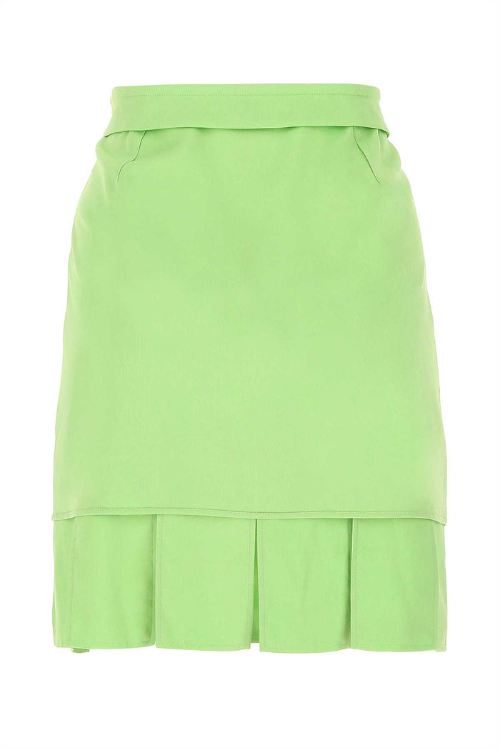 Pastel Green Stretch Viscose Miniskirt 3516 Exterior: Elastan Gonne