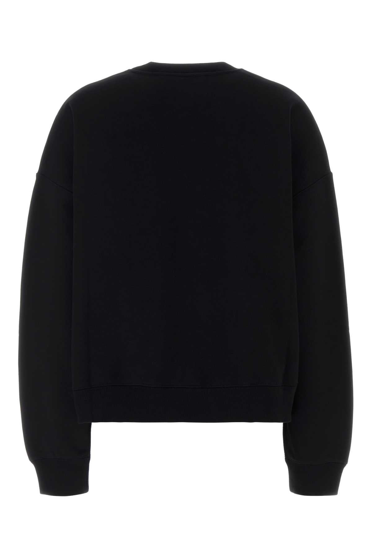Black Cotton Oversize Sweatshirt Blackmix Exterior: Felpe