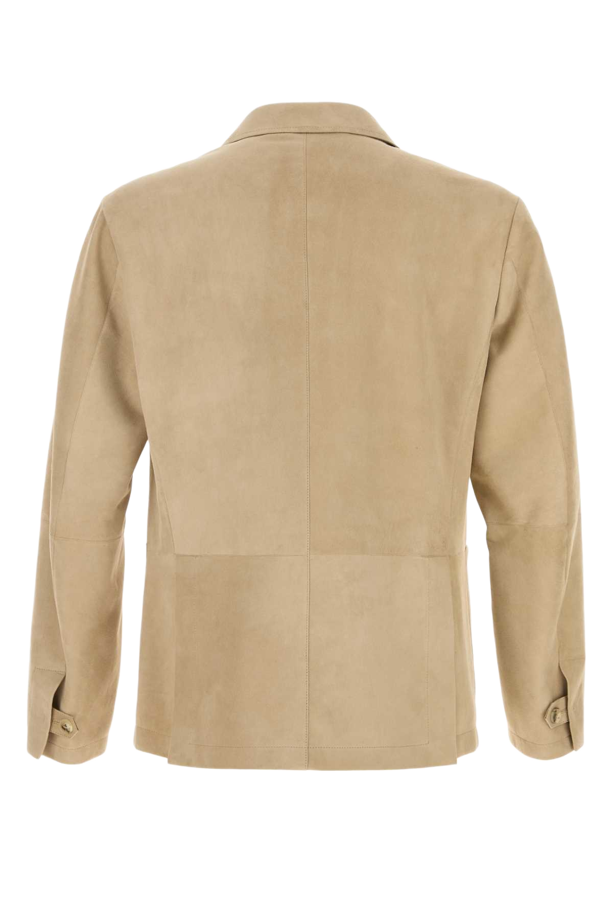 Sand Suede Blazer Beige Exterior: Giacche E Gilet