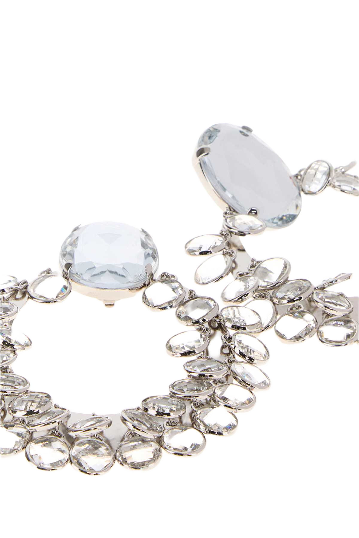 Embellished Metal Broken Chandelier Earrings Anticsilvery Spille
