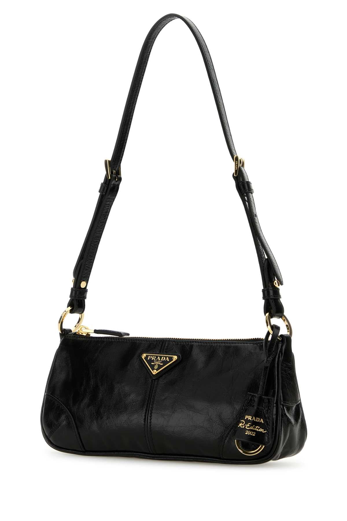 Black Leather Shoulder Bag Nero Calfleather Borse A Mano