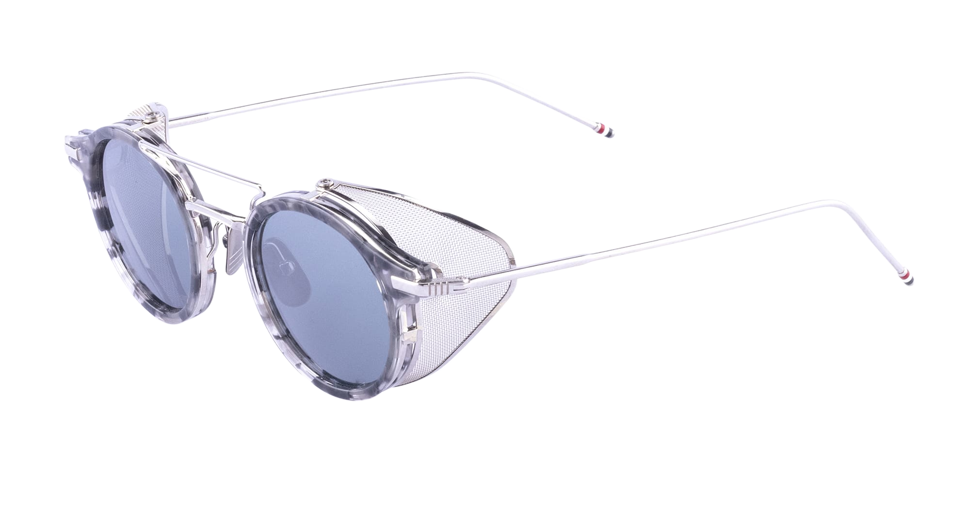 Round With Wide Shield - Grey Tortoise Acetate Sunglasses