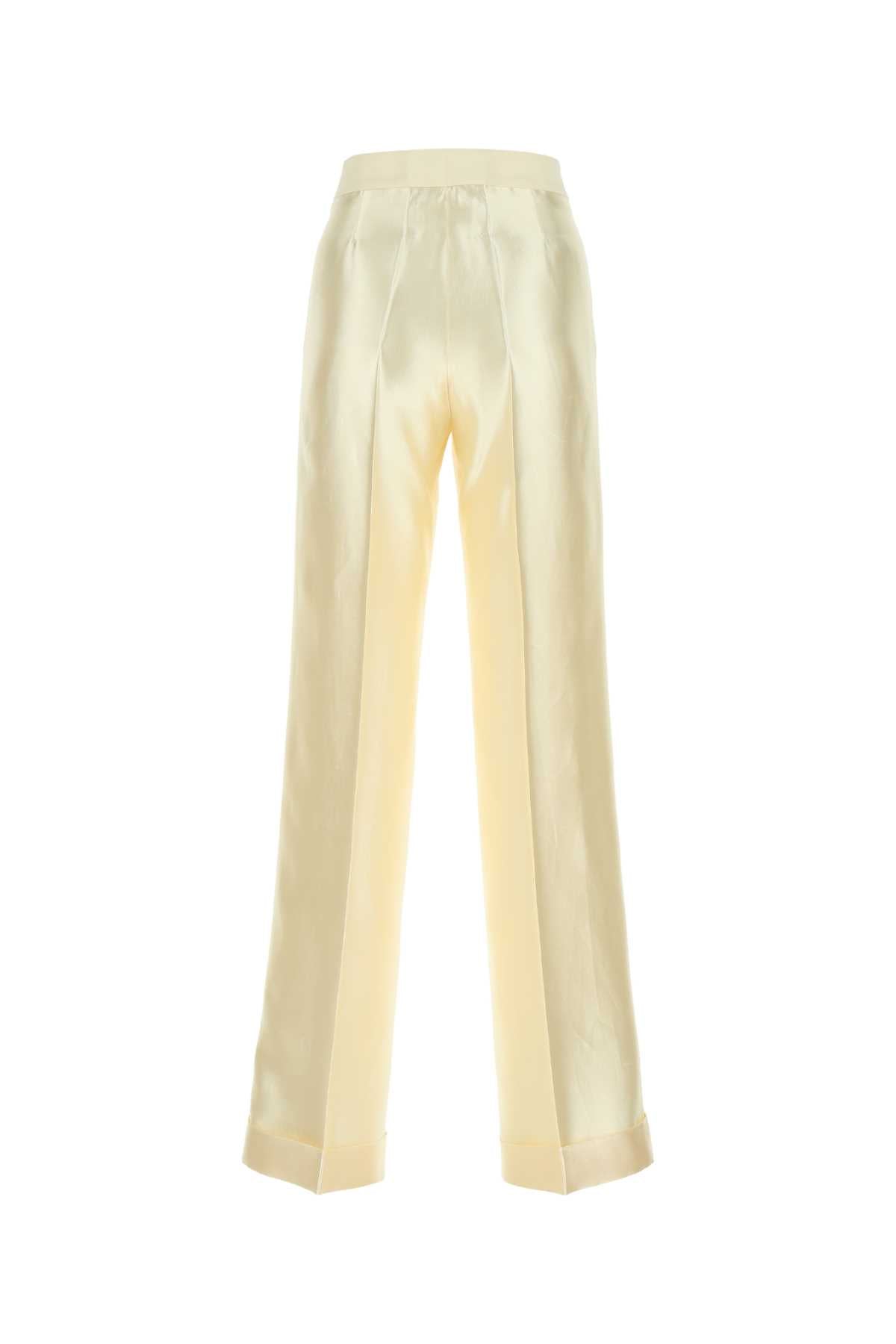 Ivory Viscosa Blend Wide-Leg Pant 102 Exterior: Viscose Cotton Silk Pantaloni