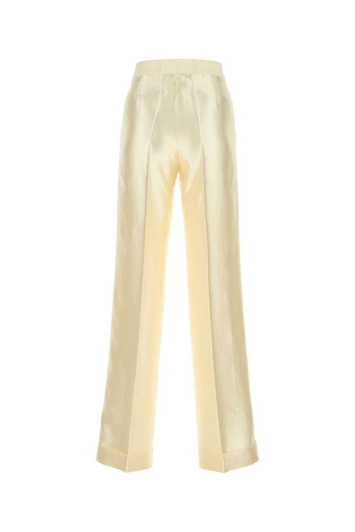 Ivory Viscosa Blend Wide-Leg Pant 102 Exterior: Viscose Cotton Silk Pantaloni