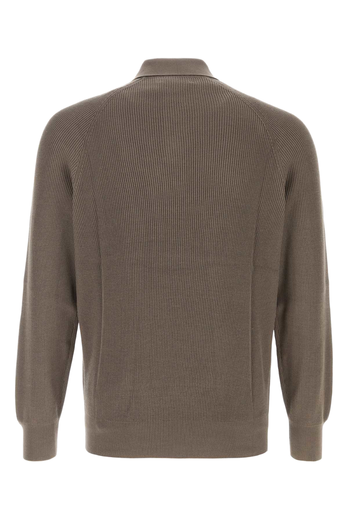 Mud Cotton Polo Shirt Nocciola Exterior: Maglieria