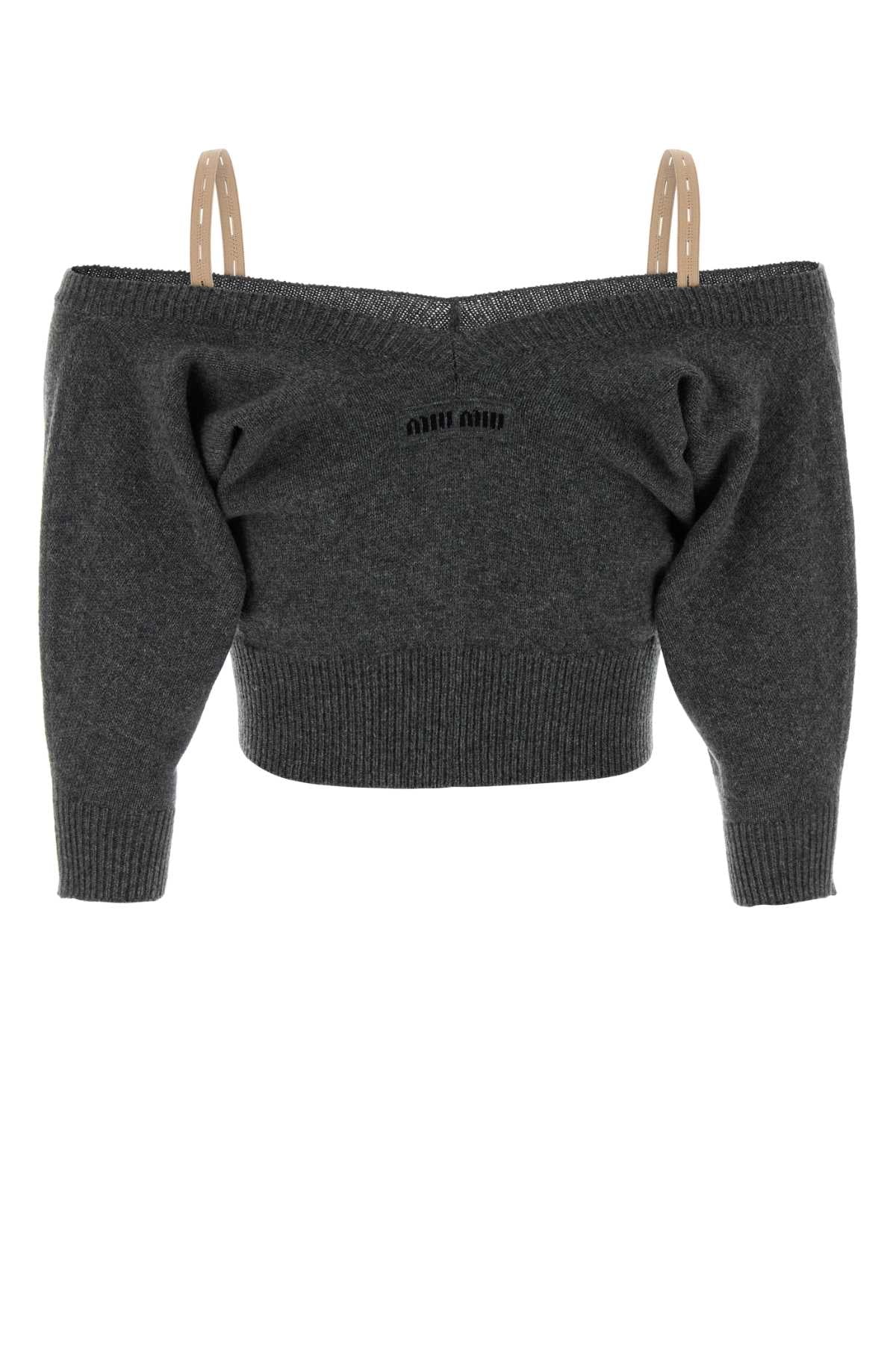 Dark Grey Cashmere Cardigan Ardesia Exterior: Maglieria
