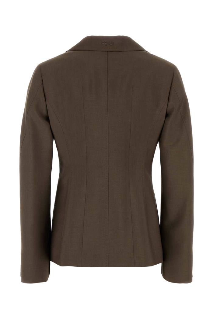 Mud Wool Blend Blazer Brwon Giacche E Gilet