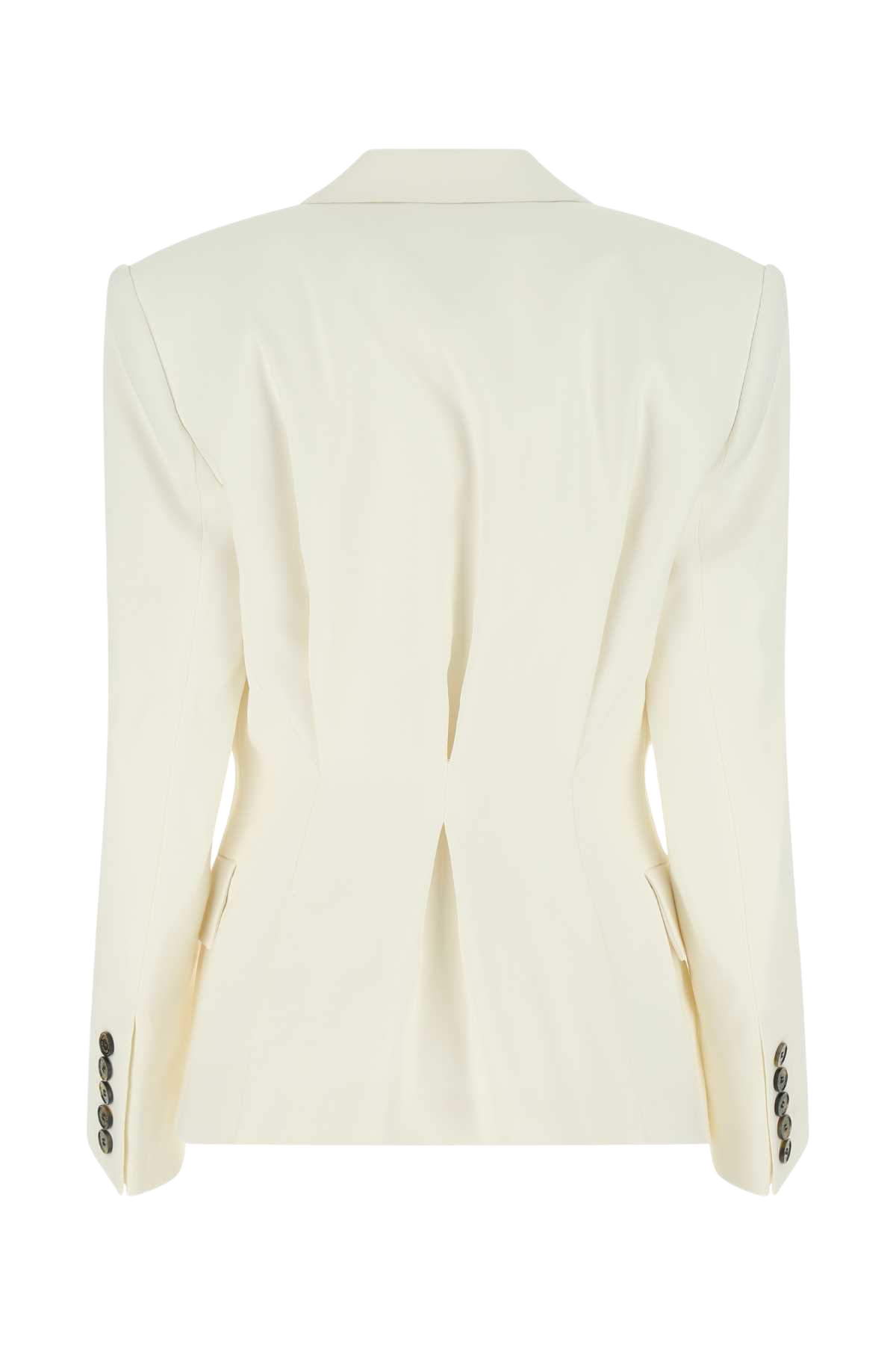 Ivory Stretch Viscose Blend Blazer Offwhite Giacche E Gilet