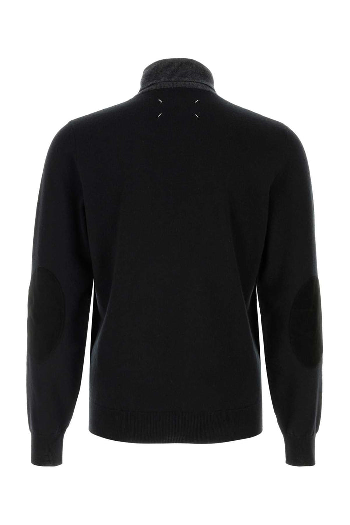 Two-Tone Wool Sweater Greyblack Exterior: Maglieria