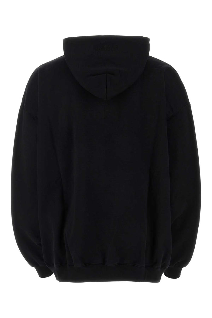 Black Cotton Blend Oversize Sweatshirt Exterior: Polyester Felpe