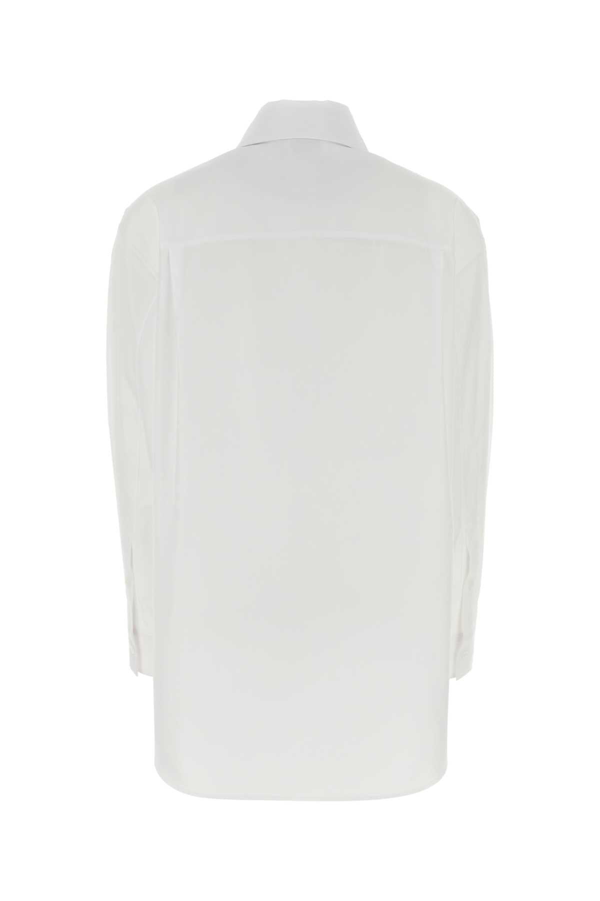 White Poplin Shirt Opticalwhite Exterior: Cotton Camicie