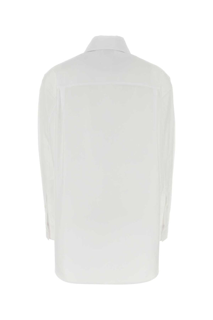 White Poplin Shirt Opticalwhite Exterior: Cotton Camicie