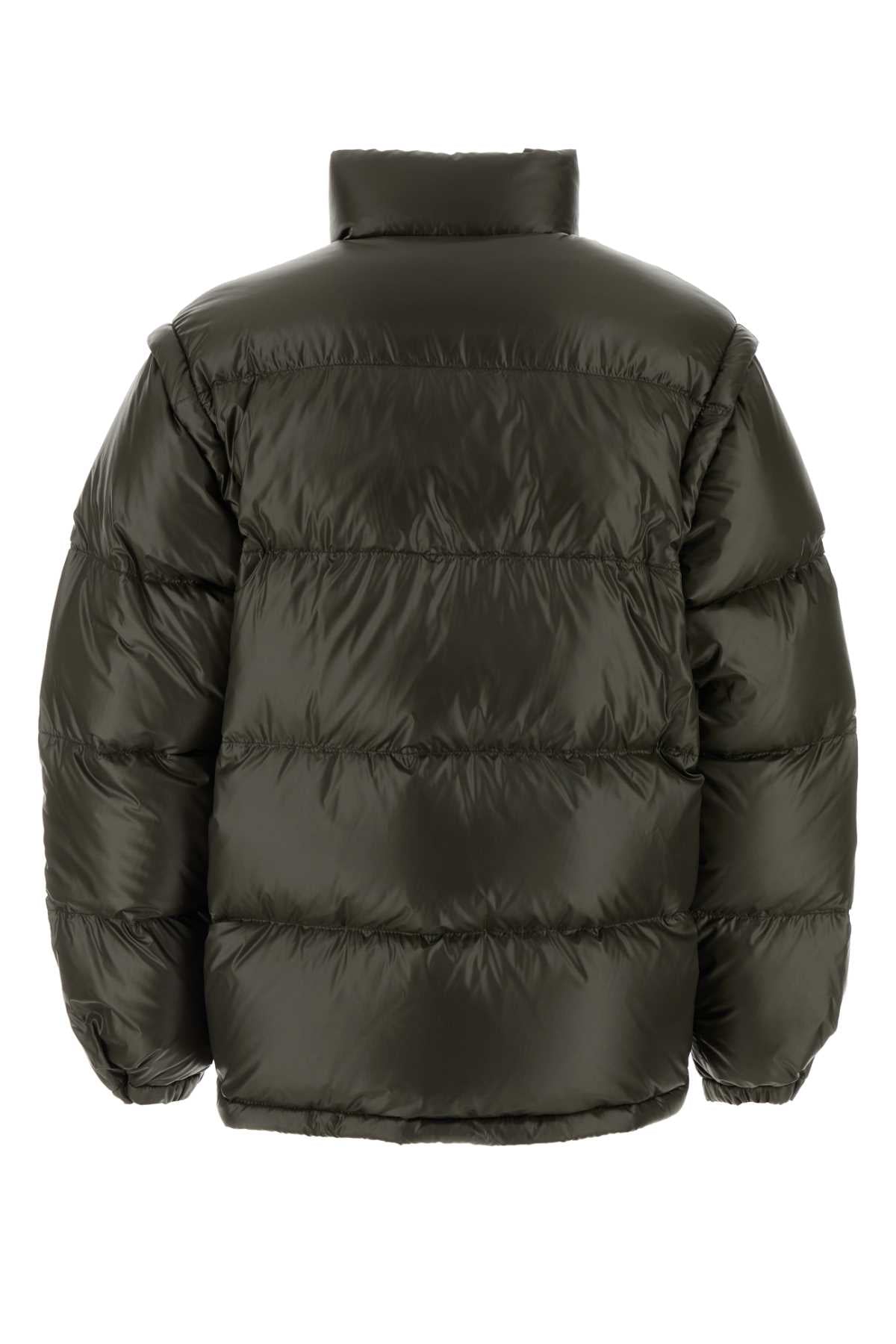 Olive Green Nylon Down Jacket Mimetico Recycledpolyamide Piumini