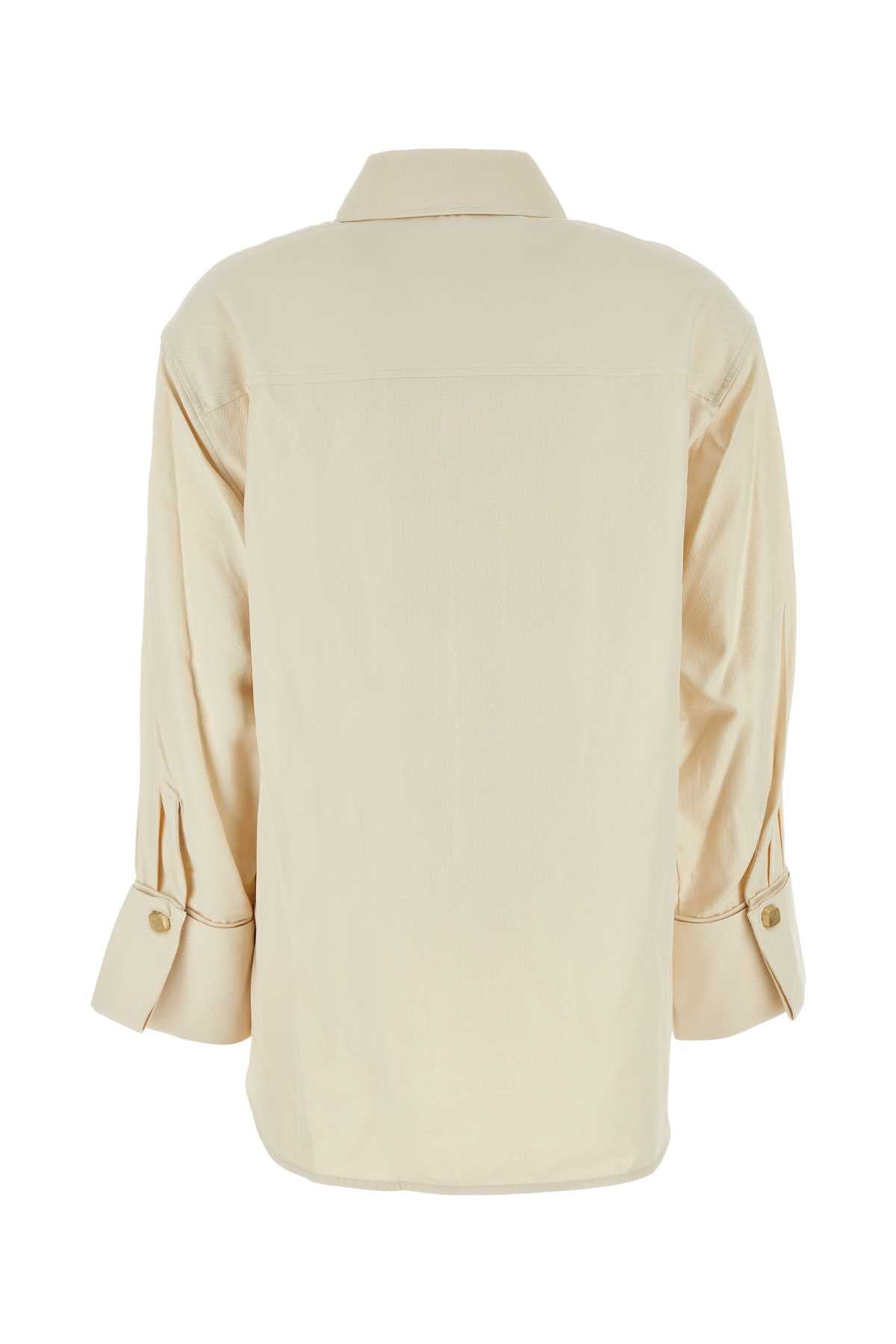 Sand Cotton And Polyester Cipher Oversize Shirt Cream Exterior: Camicie