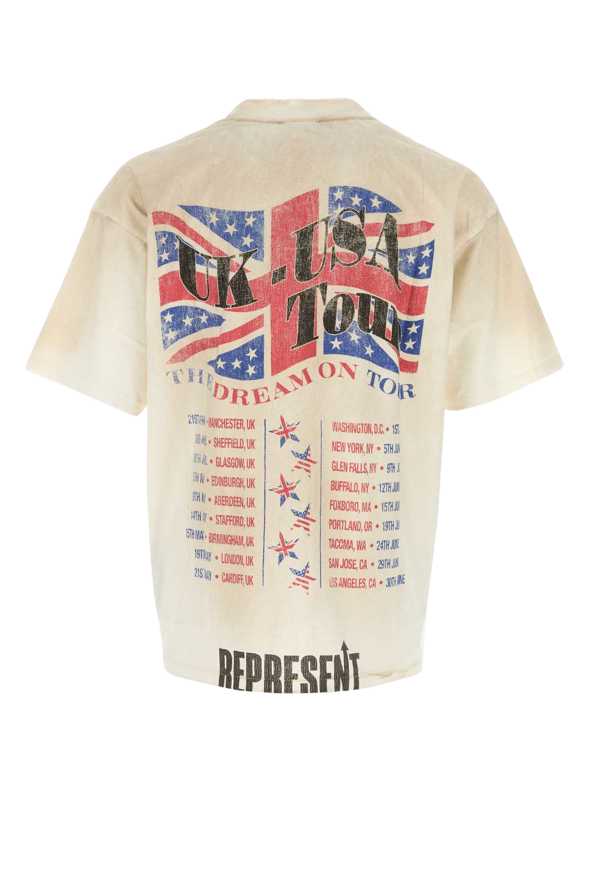 Sand Cotton Blend Oversize T-Shirt Washedecru Exterior: Organic Hemp