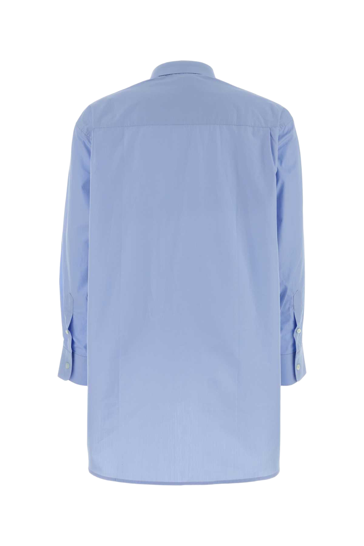 Cerulean Blue Poplin Oversize Shirt Exterior: Fabric Camicie