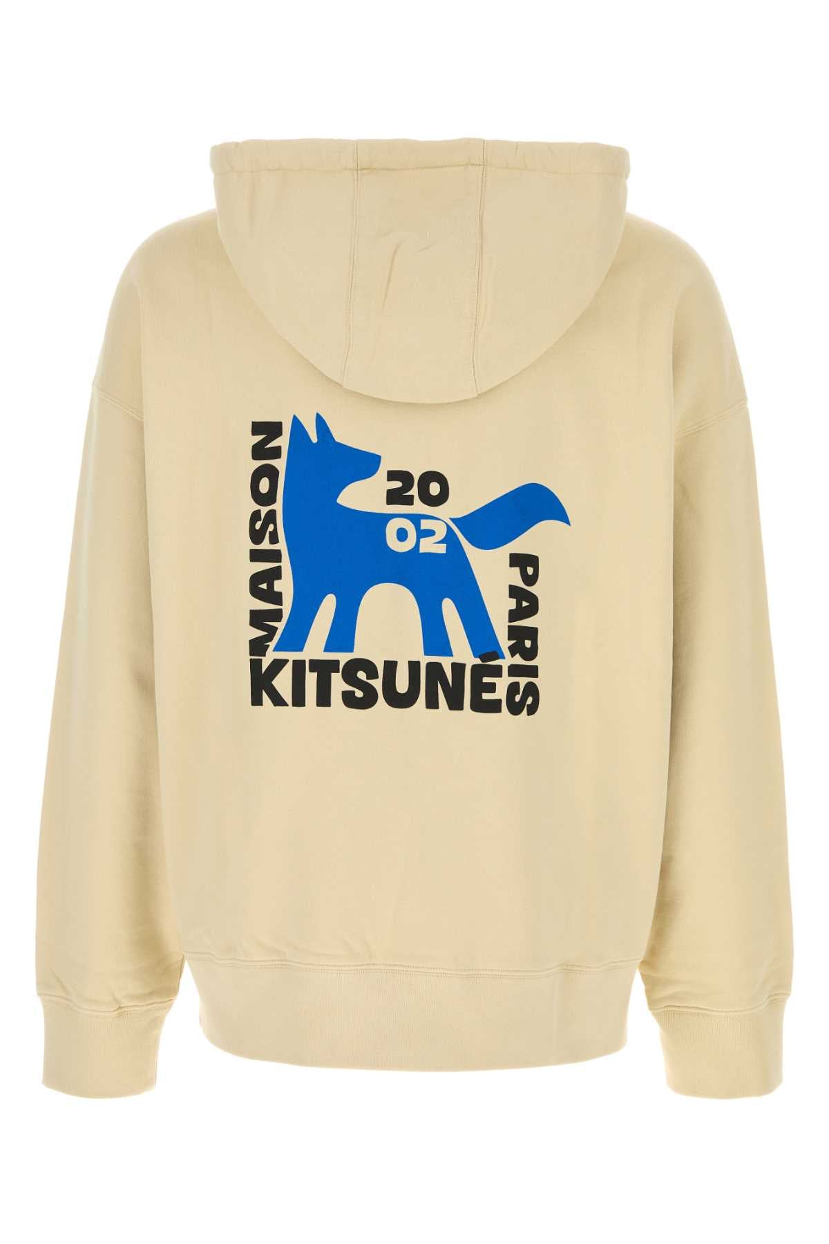 Beige Cotton Oversize Sweatshirt Macadamia Exterior: Felpe