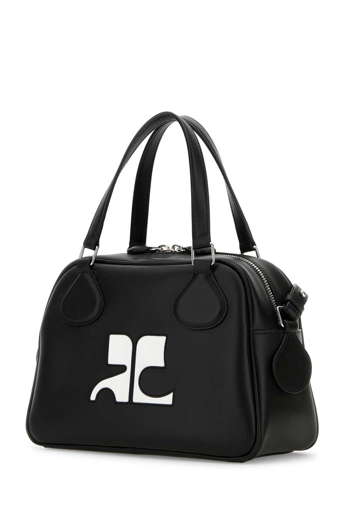 Black Leather Reedition Handbag Borse A Mano
