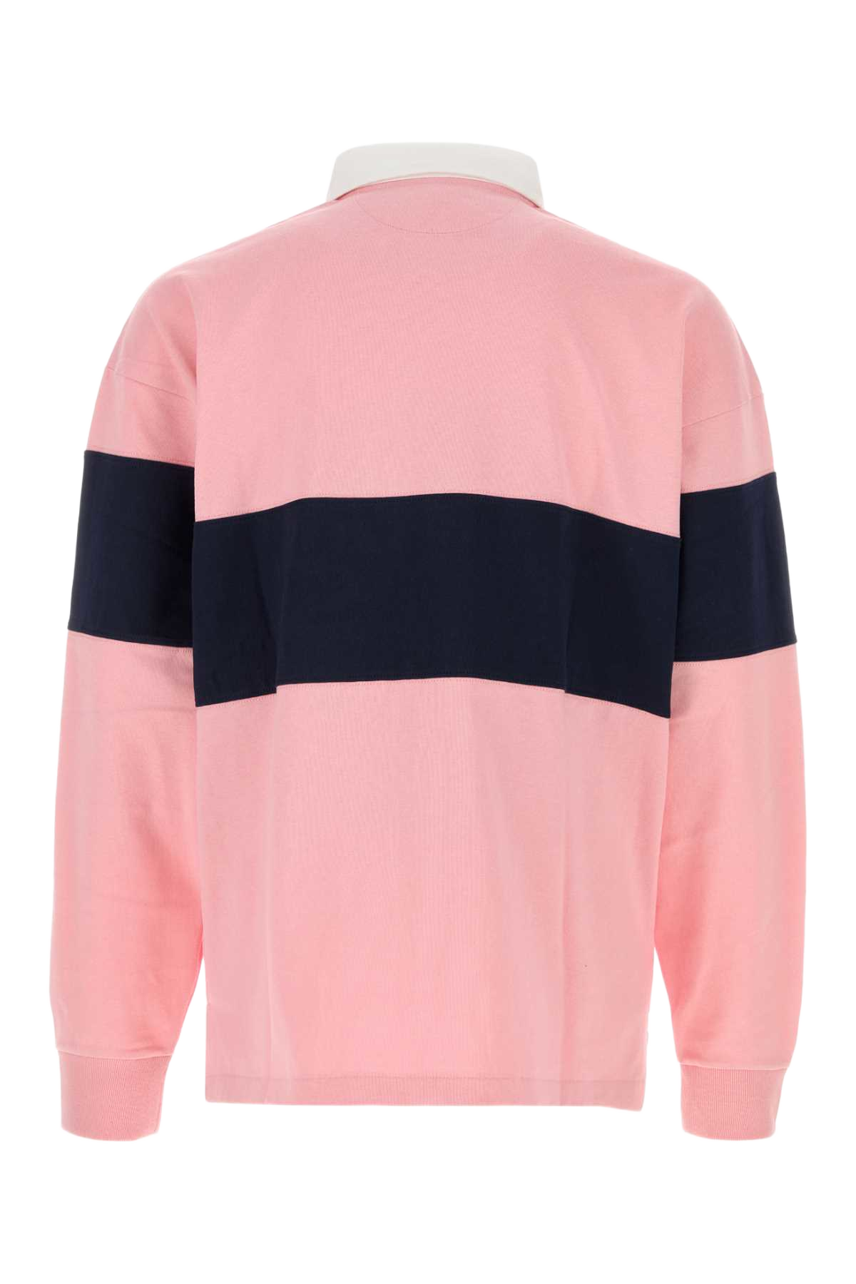 Pink Cotton Polo Shirt Resortpinkcruisenavy Exterior
