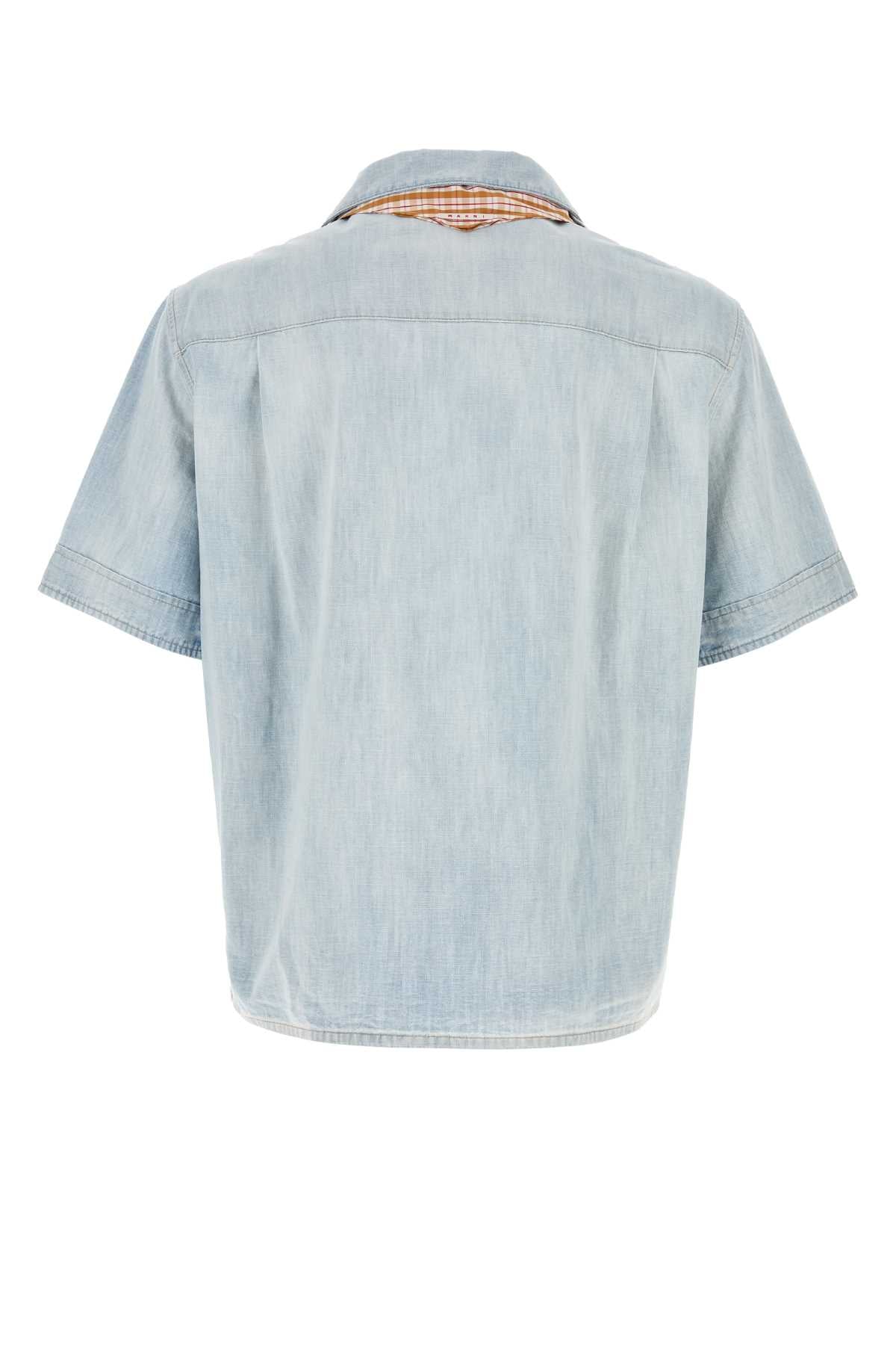 Light-Blue Chambray Shirt Cloud Exterior: Cotton Camicie