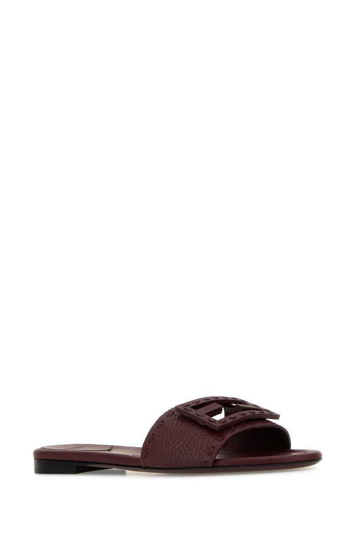 Bordeaux+bordea Bord Leather Slippers