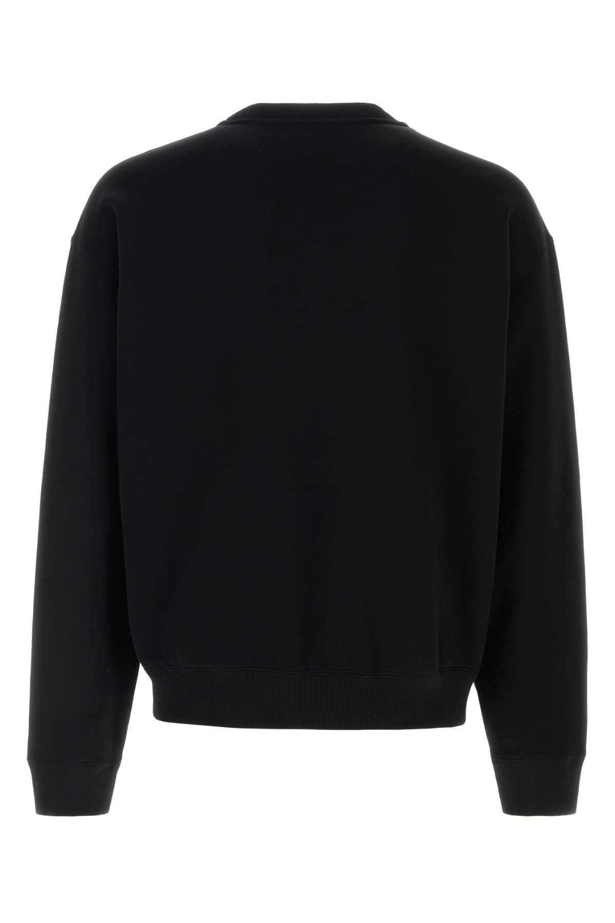 Black Cotton Sweatshirt Cotone Maglie