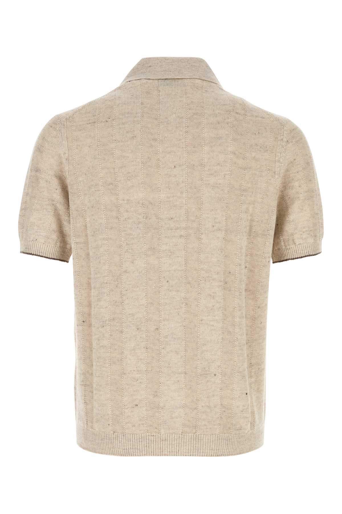 Sand Canvas Blend Cardigan Csn89 Exterior: Linen Cotton Polo