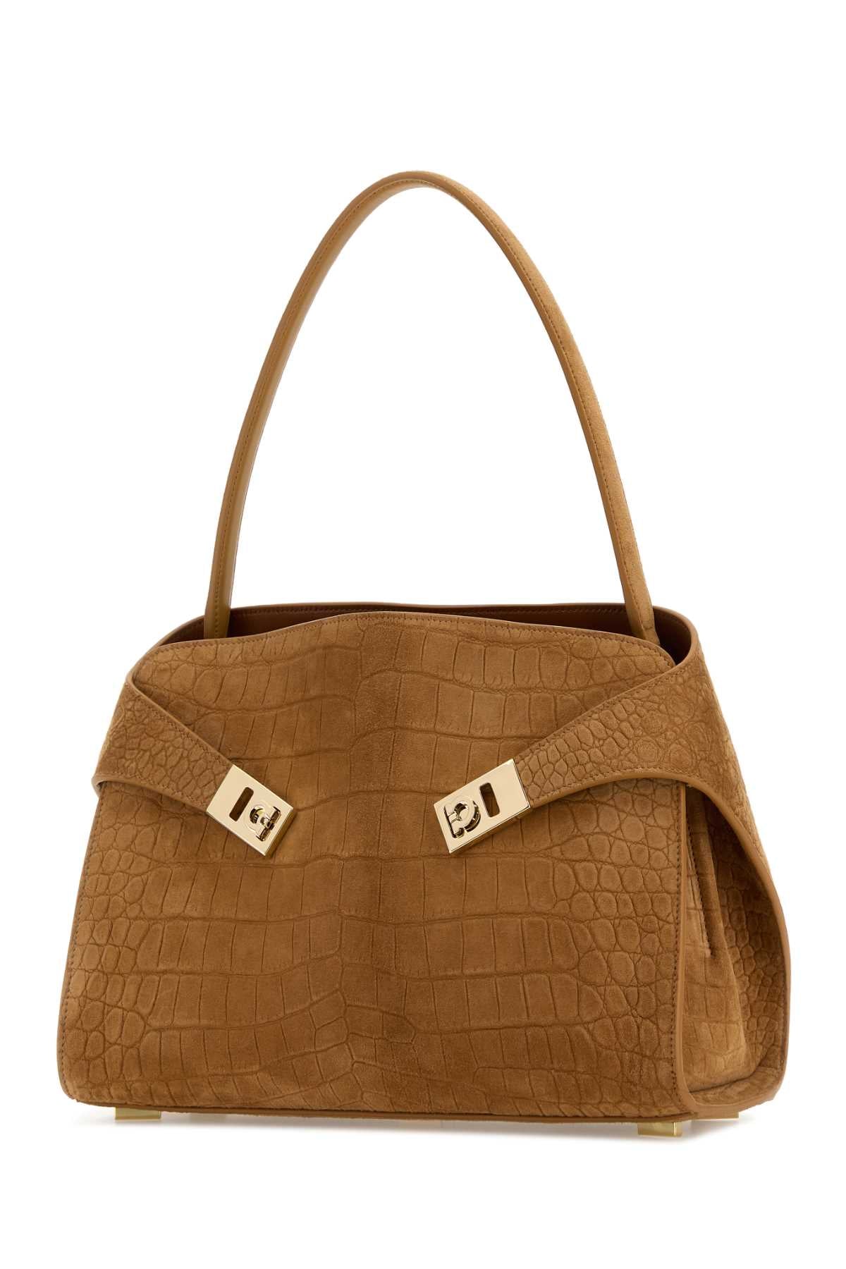 Camel Suede Medium Hug Soft Shoulder Bag Naturalenaturalerstnaturale Borse A Mano
