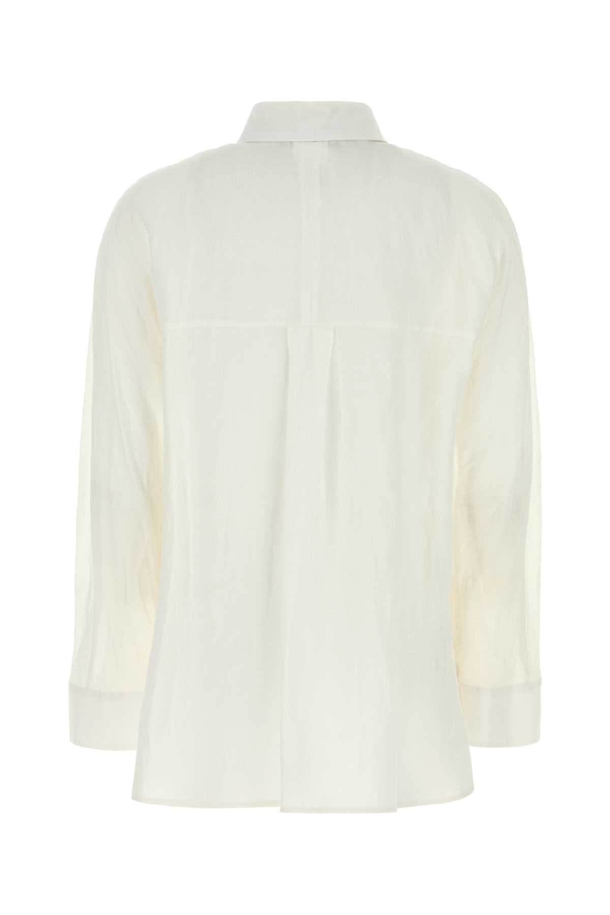 White Linen Gala Shirt Bianco Ottico Exterior: Camicie