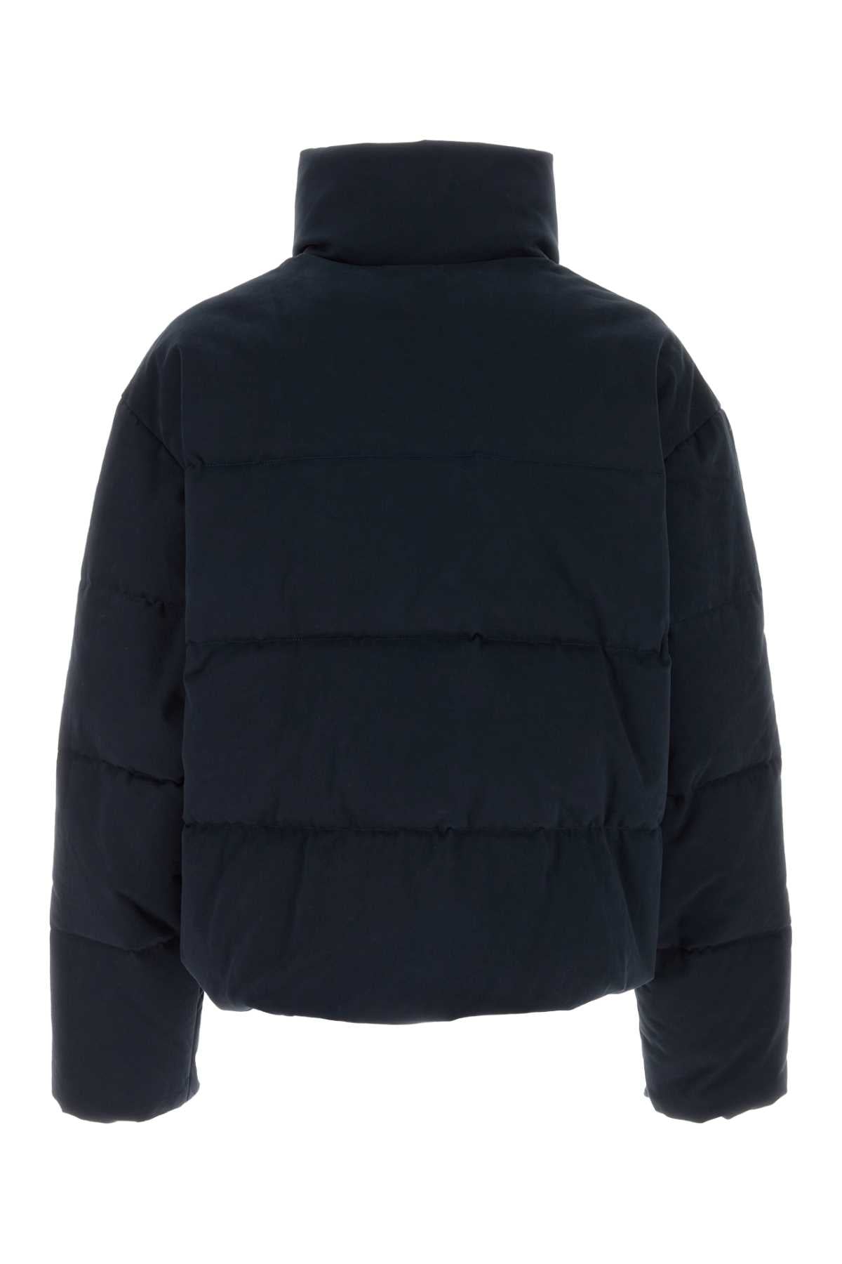 Navy Blue Stretch Cotton Down Jacket Navyblue Co Ea Piumini