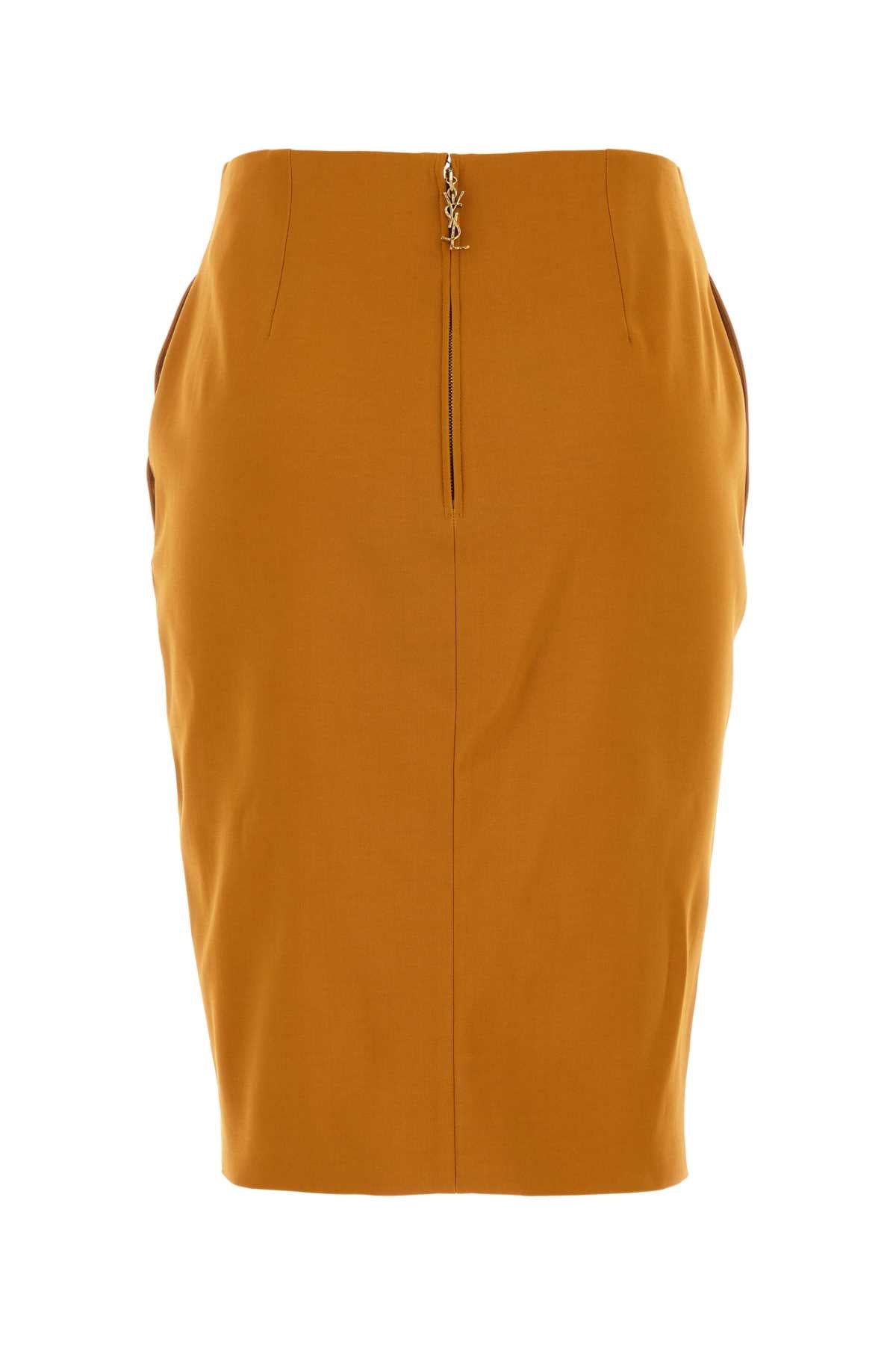 Pastel Orange Stretch Viscose Blend Skirt Ocre Gonne