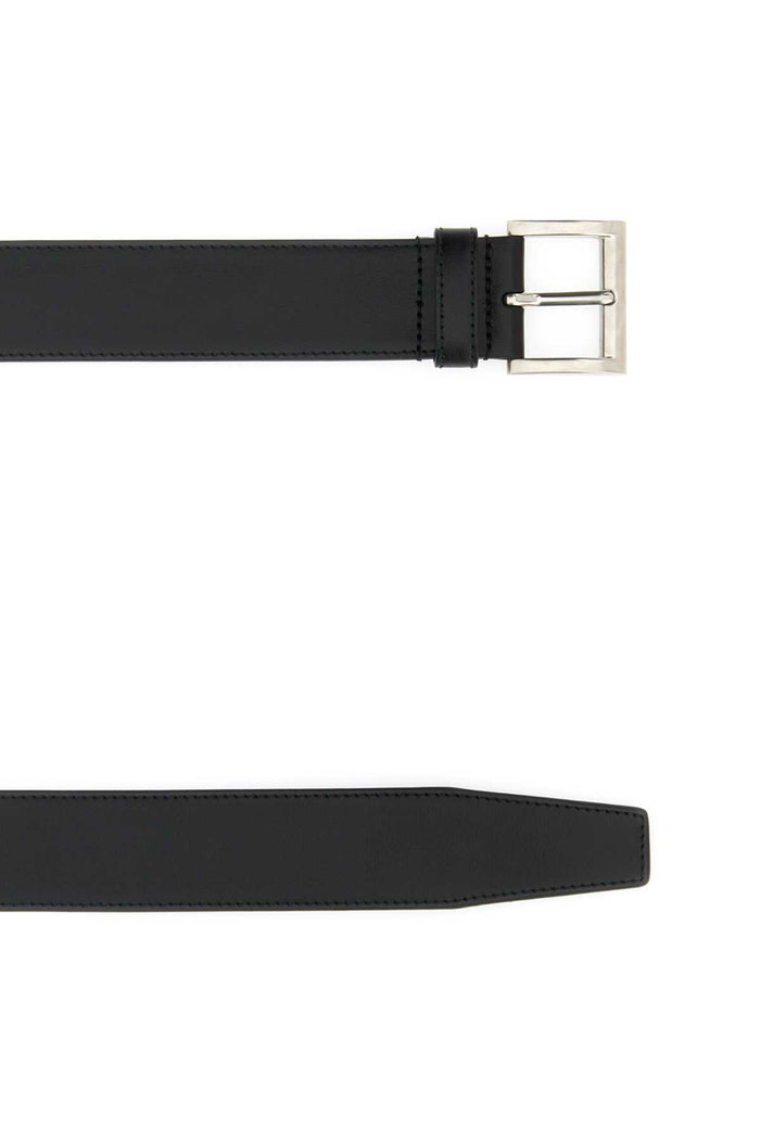 Black Leather Belt Nero Exterior: Calf Cinture