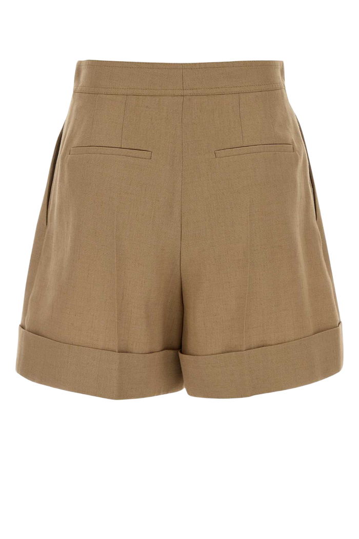 Biscuit Viscose Blend Shorts Beige Flax (or Linen)