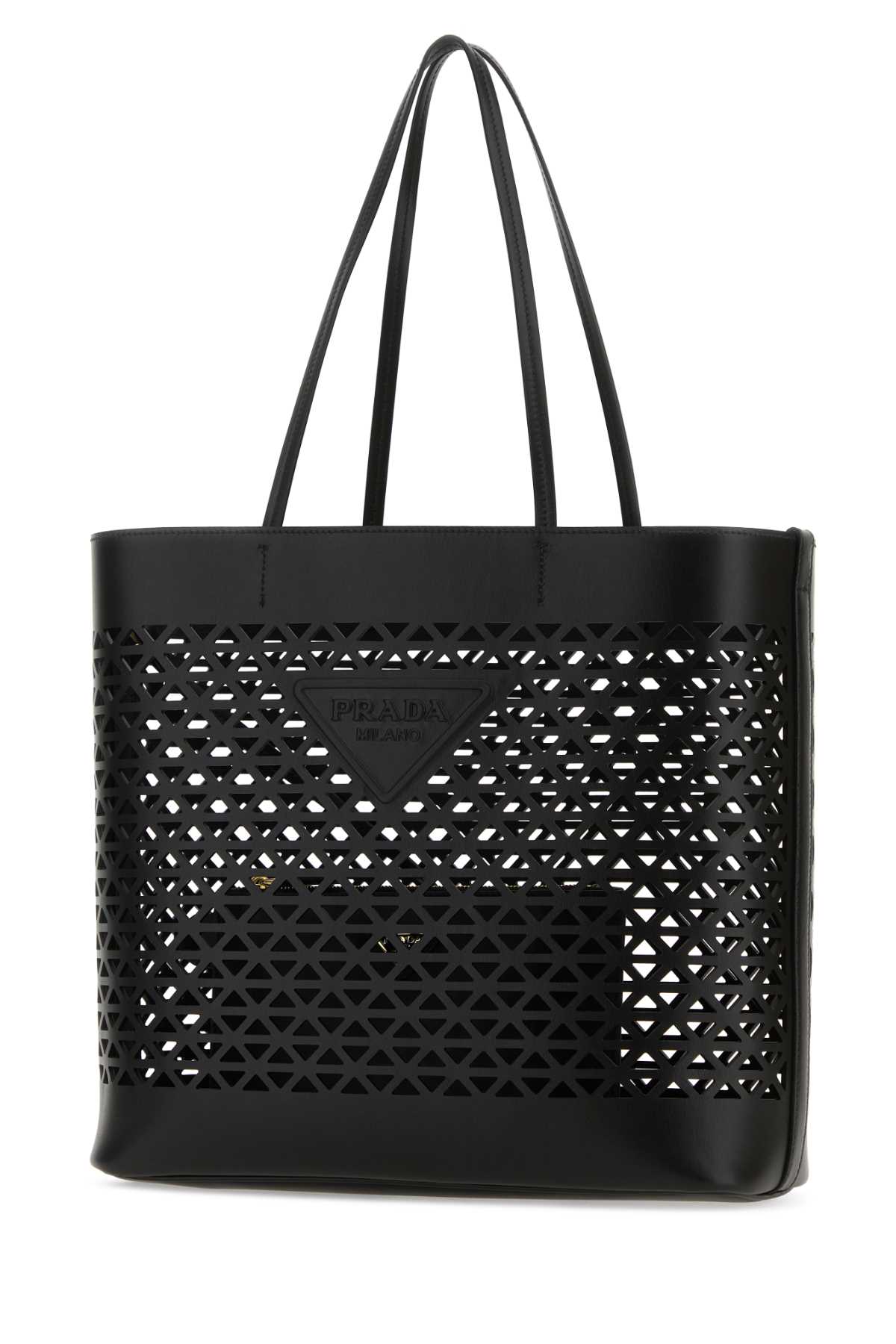 Black Leather Shopping Bag Nero Exterior: Borse A Mano