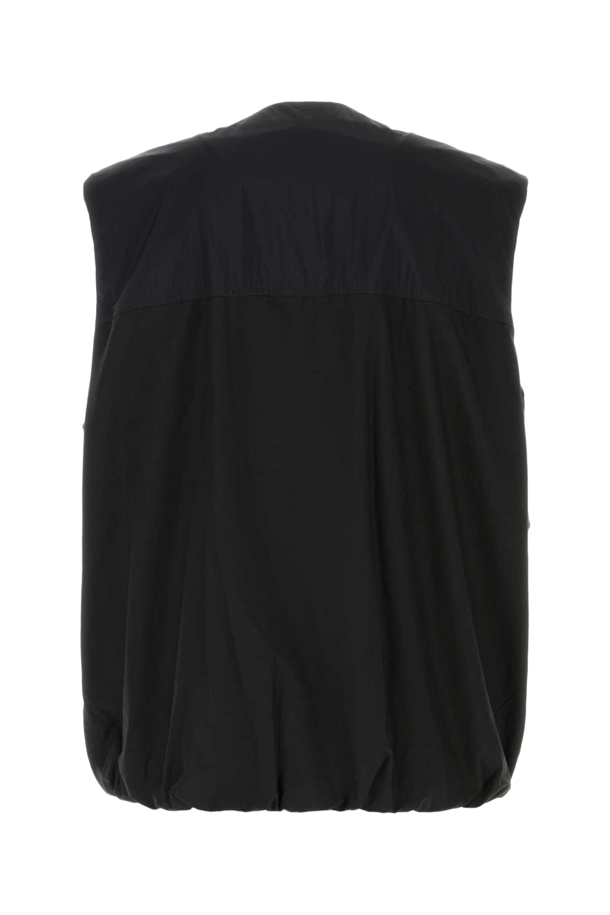 Black Cotton Blend Vest T-shirt