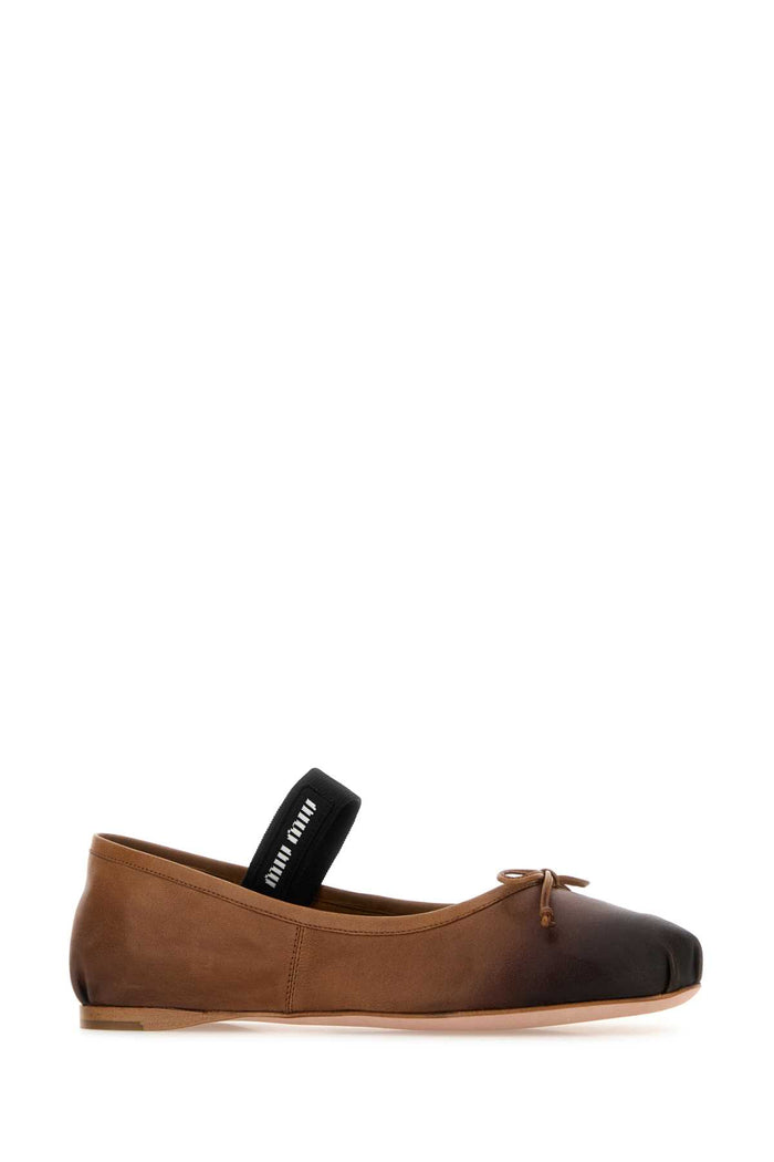 Multicolor Leather Ballerinas Caramel Lambleather Ballerine