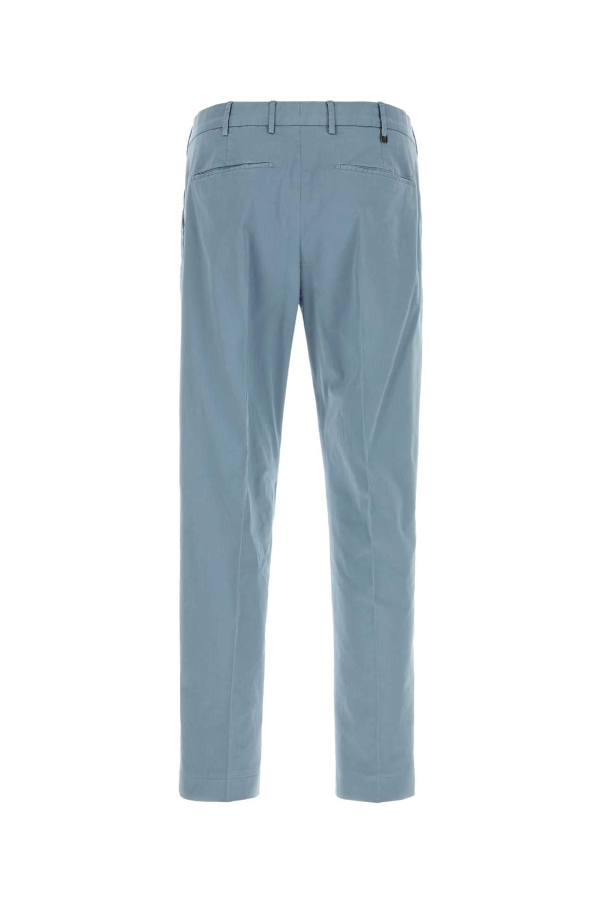 Light-Blue Stretch Cotton Pant Y306 Exterior: Elastane Pantaloni