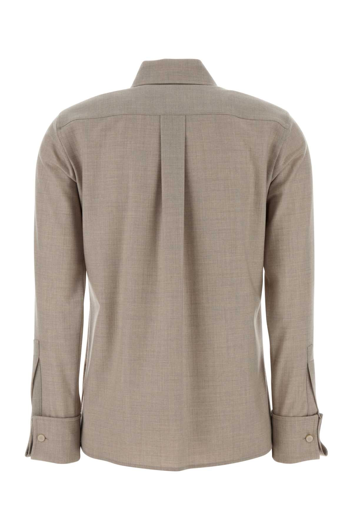 Dove Grey Stretch Cashmere Tebaide Shirt Sabbia Exterior: Elastane Camicie