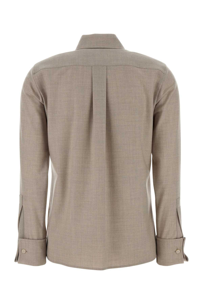 Dove Grey Stretch Cashmere Tebaide Shirt Sabbia Exterior: Elastane Camicie