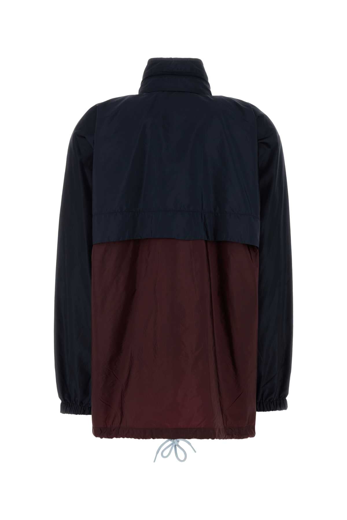 Two-Tone Re-Nylon Windbreaker Royal+granato Exterior: Giubbini