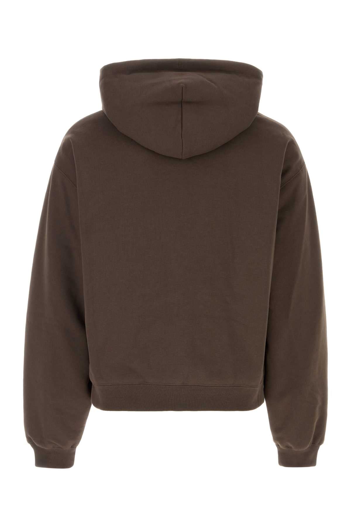 Brown Cotton Reversible Sweatshirt Terra Felpe