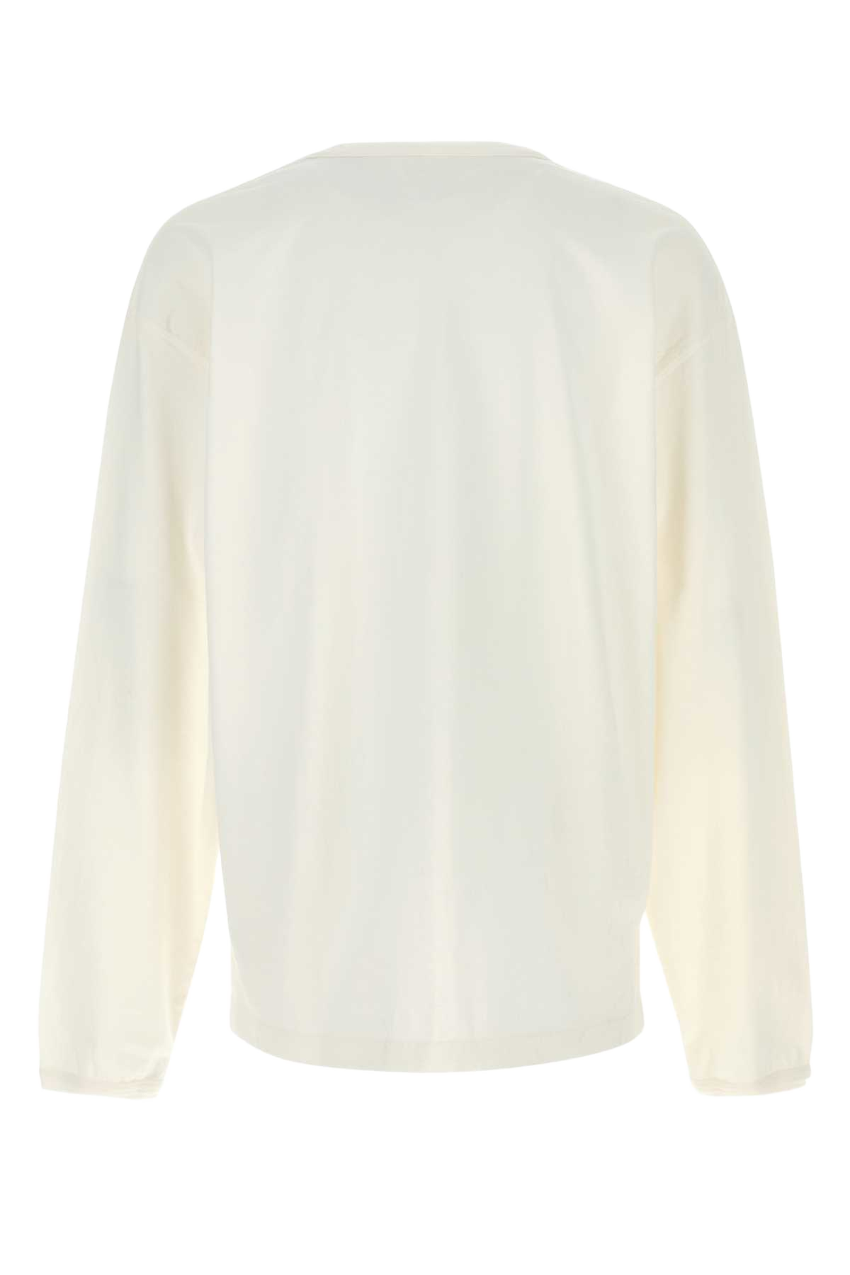 White Cotton T-Shirt Lightcream Exterior