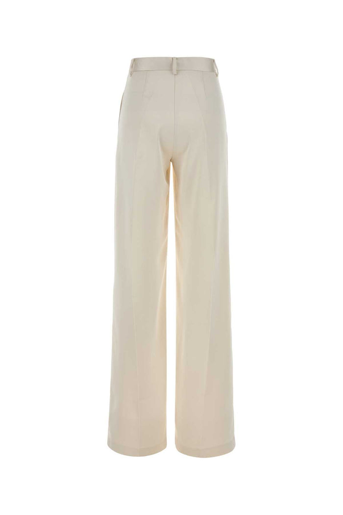 Ivory Satin Nathalie Palazzo Pant Milk Exterior: Polyester Pantaloni