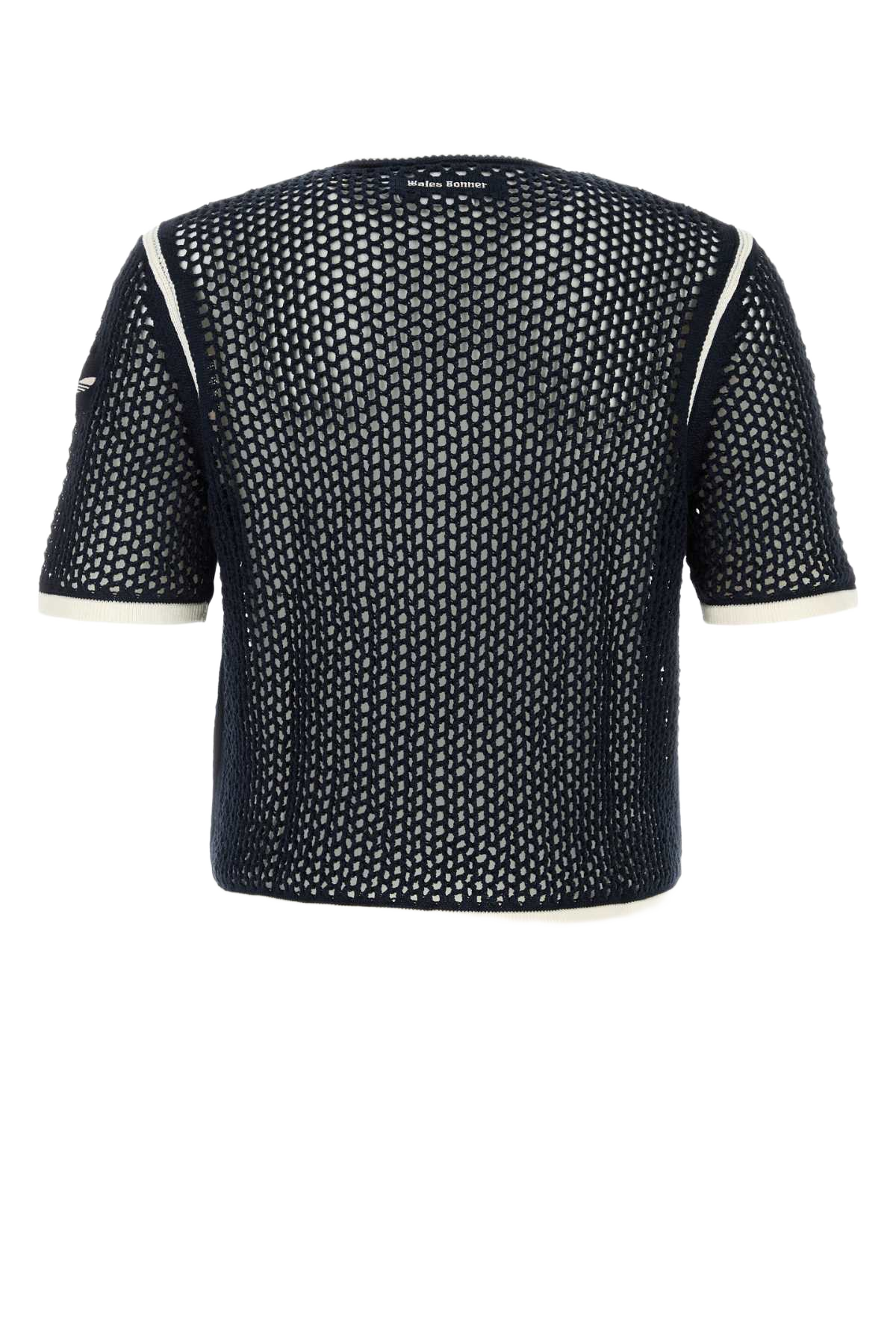 Navy Blue Crochet Wales Bonner X Adidas T-Shirt Wonderwhitegreenbluebirdnightindigo Exterior: Cotton Polyester