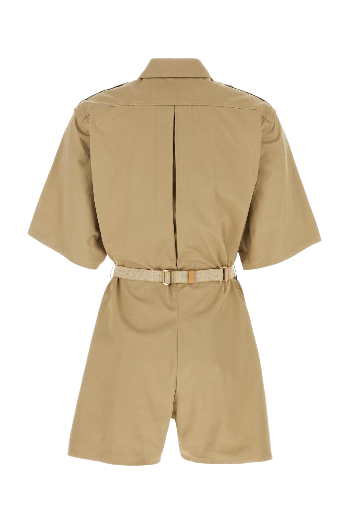 Khaki Cotton Jumpsuit Kaki Exterior: Tute