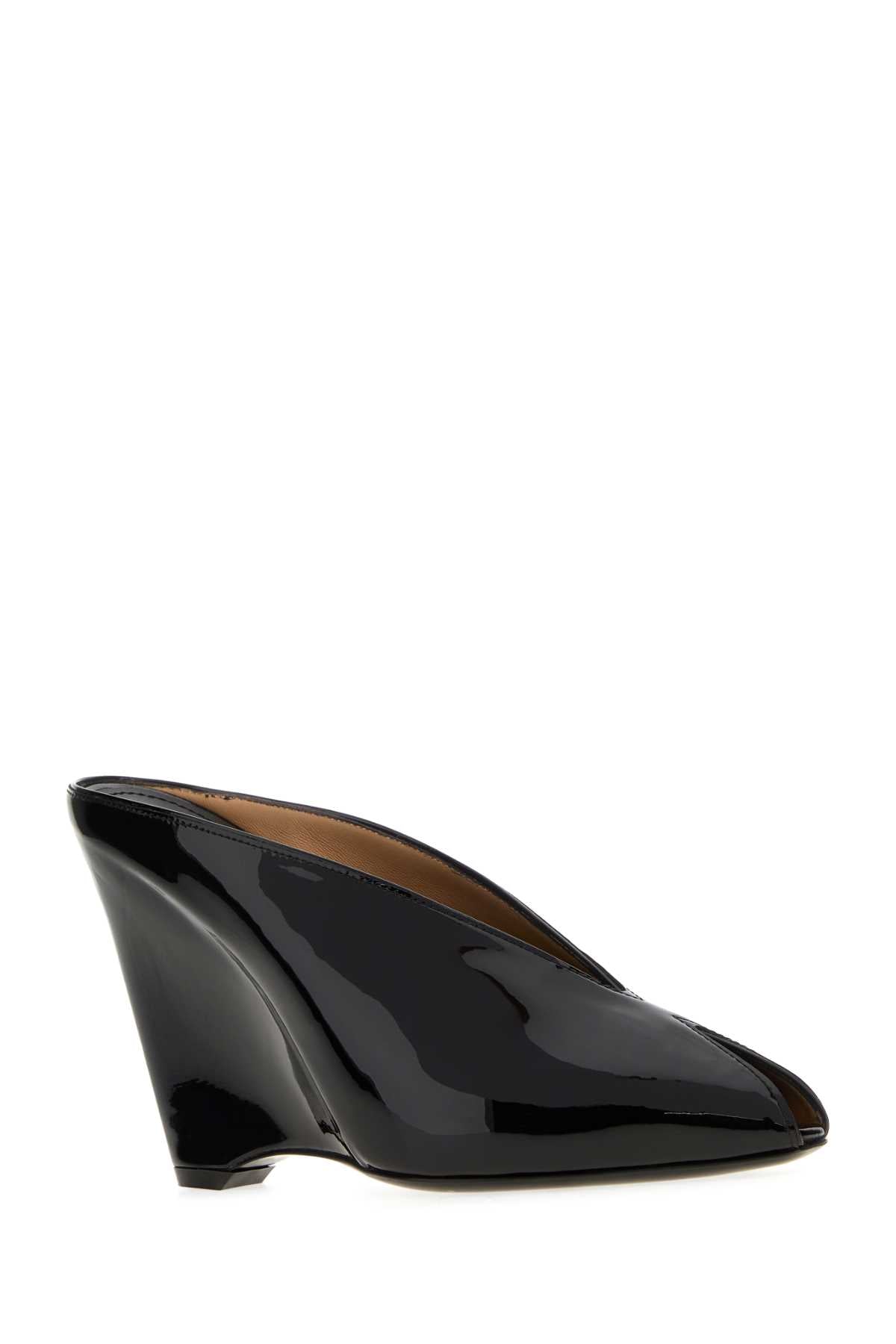 Black Leather Alicia Mules Nerbisner Scarpe Con Tacco