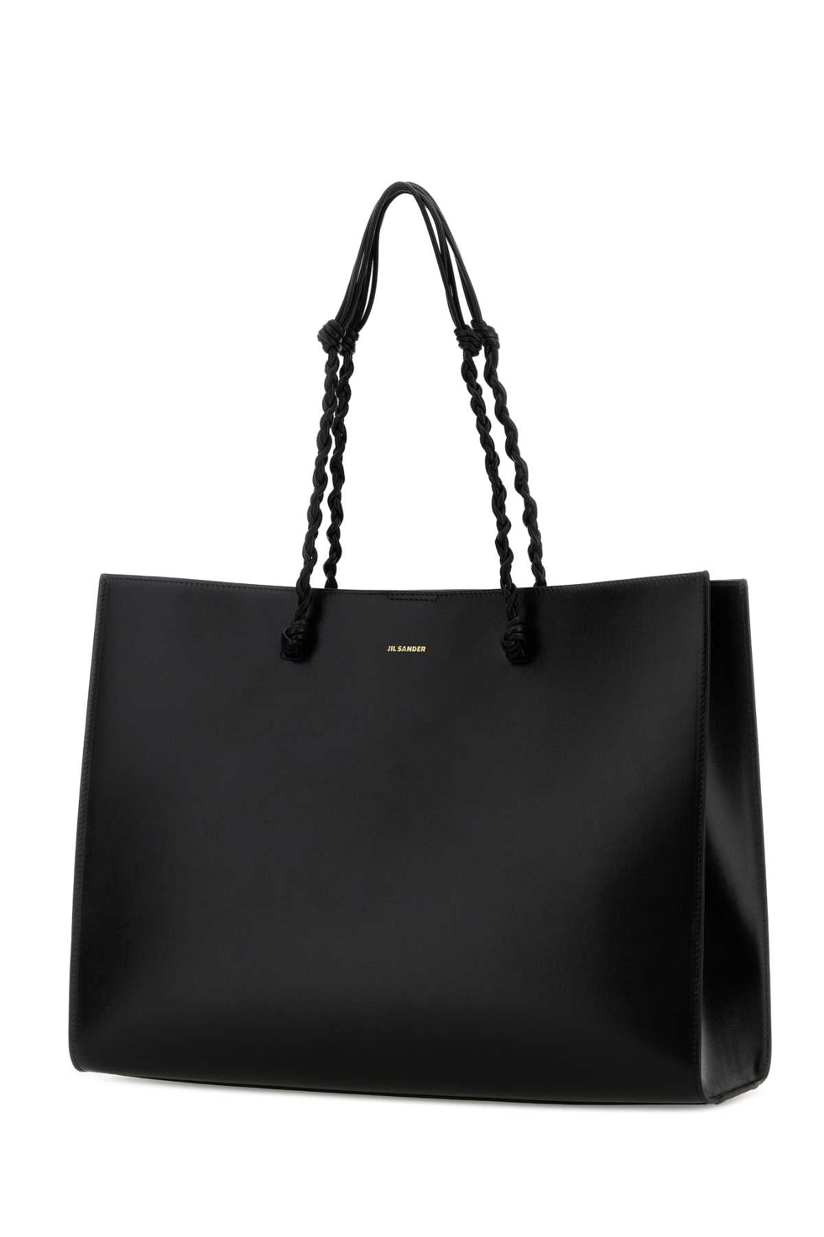 Black Leather Tangle Shopping Bag Borse A Mano