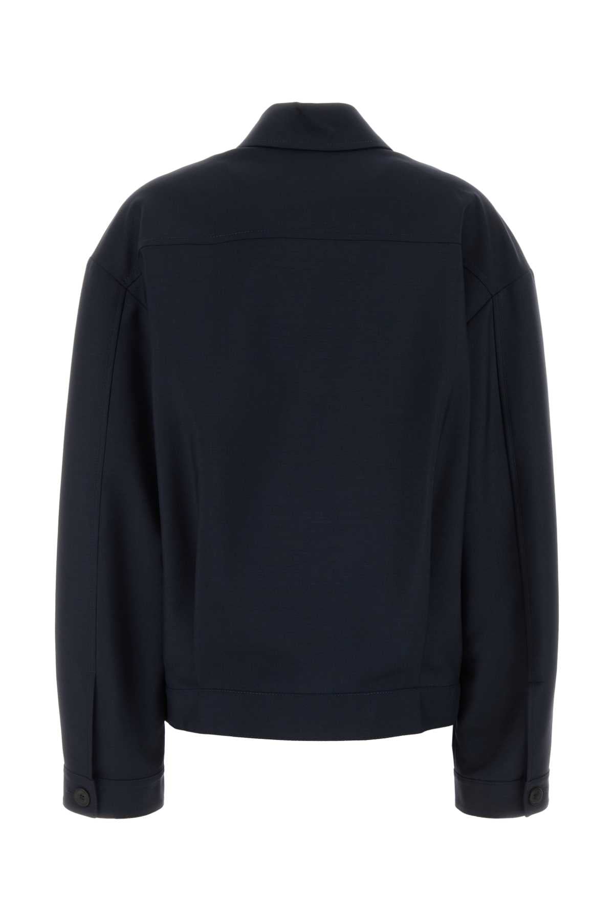 Navy Exterior: Mohair Virgin Wool Giubbini