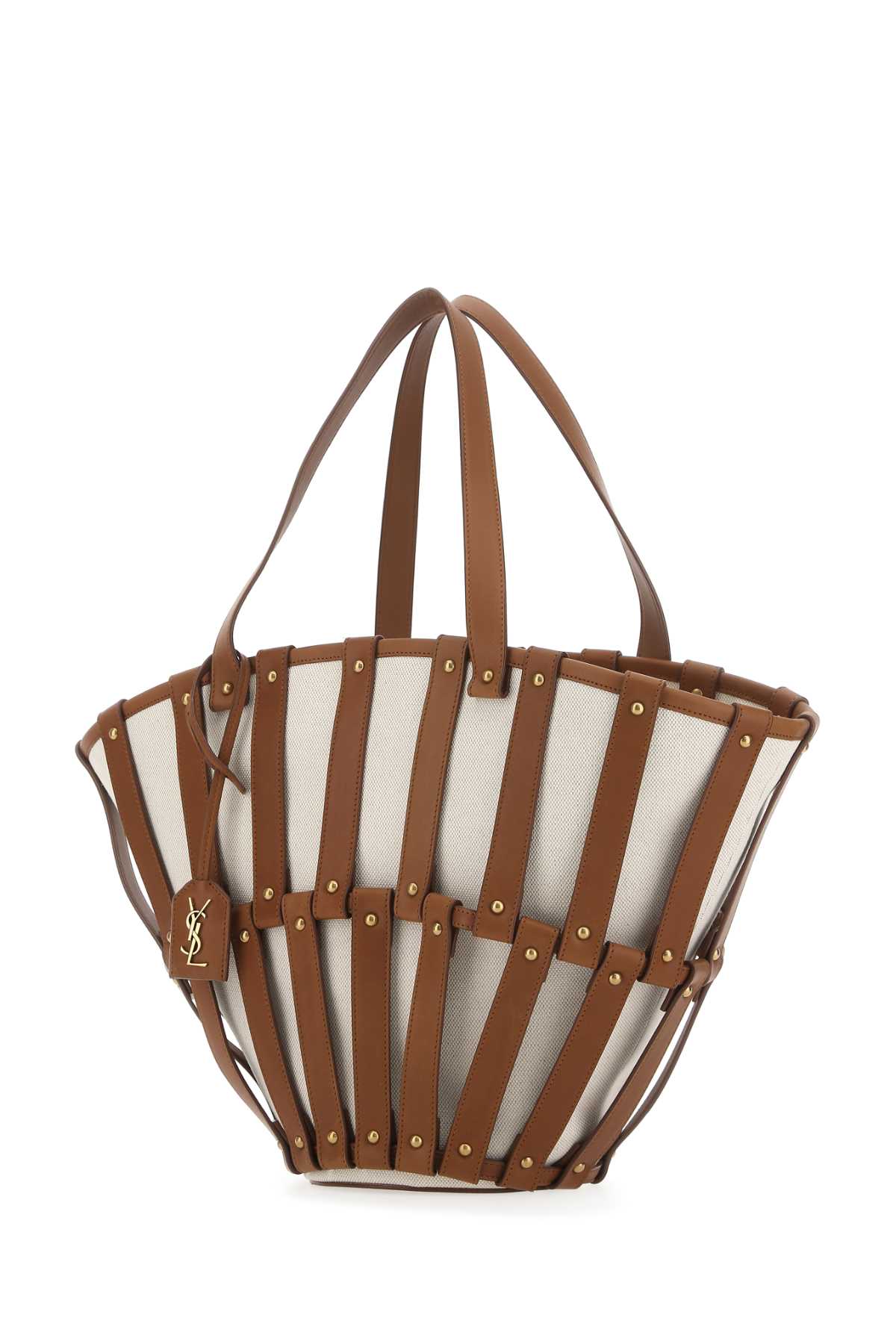 Two-Tone Canvas And Leather Medium Beatrix Shopping Bag 9093 Borse A Mano